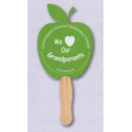 8" x 8" Apple Shape Hand Fan W/ Handle